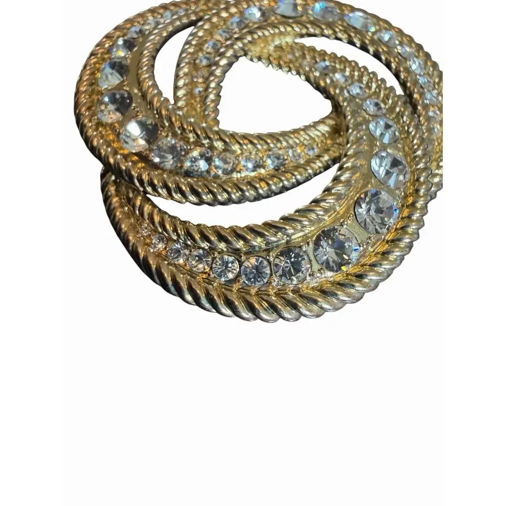 Garnay DAR Daughters American Revolution Rhinestone Swirl Brooch Pin **Read**
